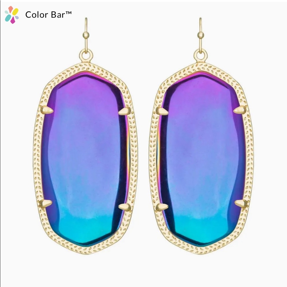 NWT Kendra Scott black iridescent earrings. Never been worn!